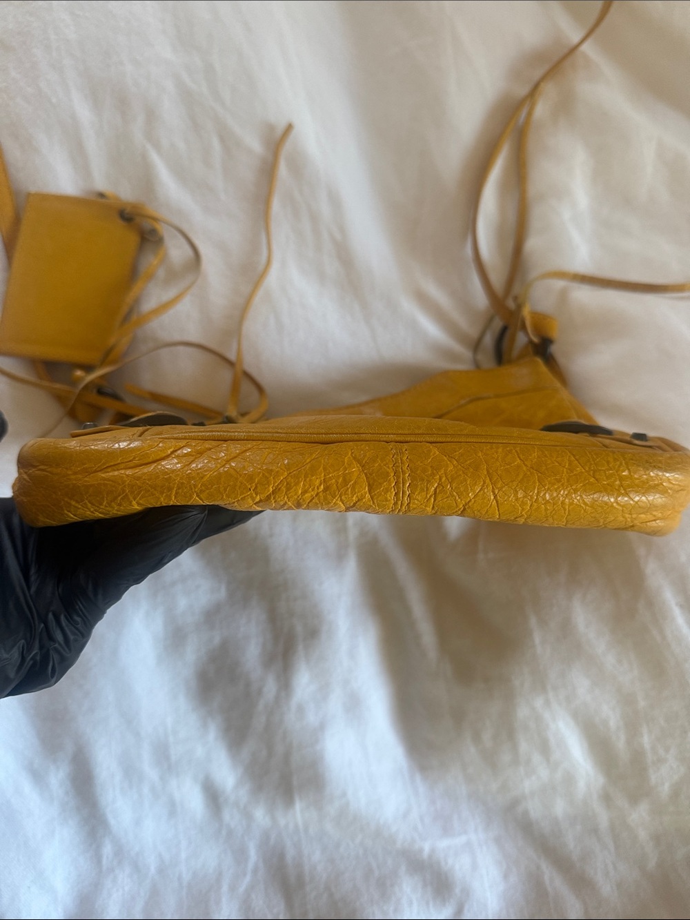 Balenciaga Mustard Leather Crossbody with Tassel Details - Picture 9 of 9